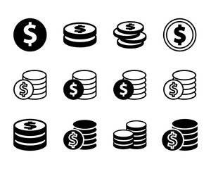 Money vector icon with several options and editable