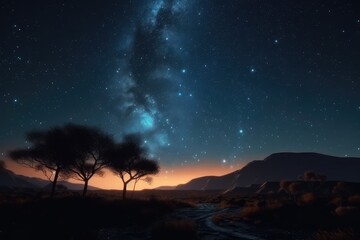 Obraz na płótnie Canvas Silent Nights: A Peaceful and Enchanting Evening Sky 5