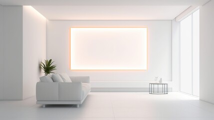 plasma in a minimalist room.