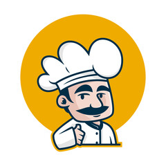 chef logo mascot cartoon vector