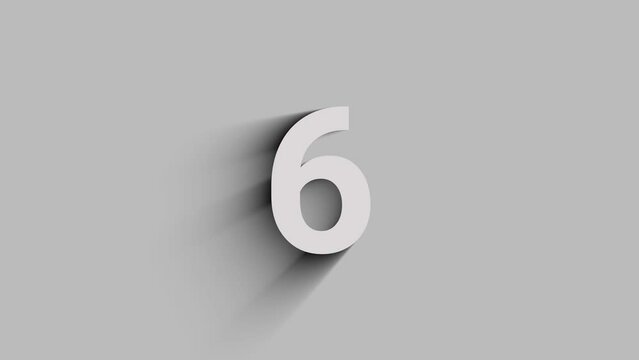 countdown 3d numbers shadow 10 seconds transition 4k