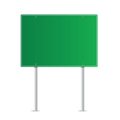 Road green traffic sign isolated on a white background