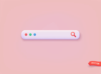 Search bar icon. 3D Web Vector Illustrations.