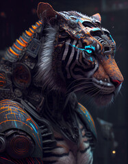 Cyberpunk Tiger realistic AI generated