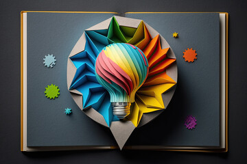Open Book Light bulb Earth Education Ideas - generative ai