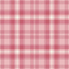 Plaid seamless pattern in red. Check fabric texture. Vector textile print.