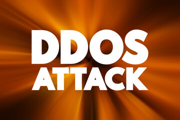 Ddos Attack text quote, concept background