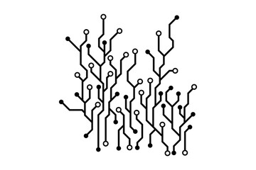Vector circuit board pattern on a white background for technology concept