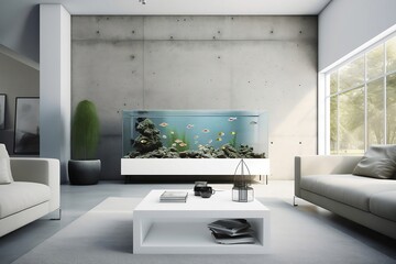 Modern interior with an aquarium