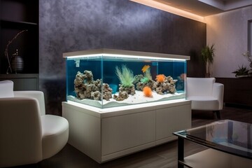 Modern interior with an aquarium