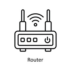 Obraz premium Router Vector Fill outline Icons. Simple stock illustration stock