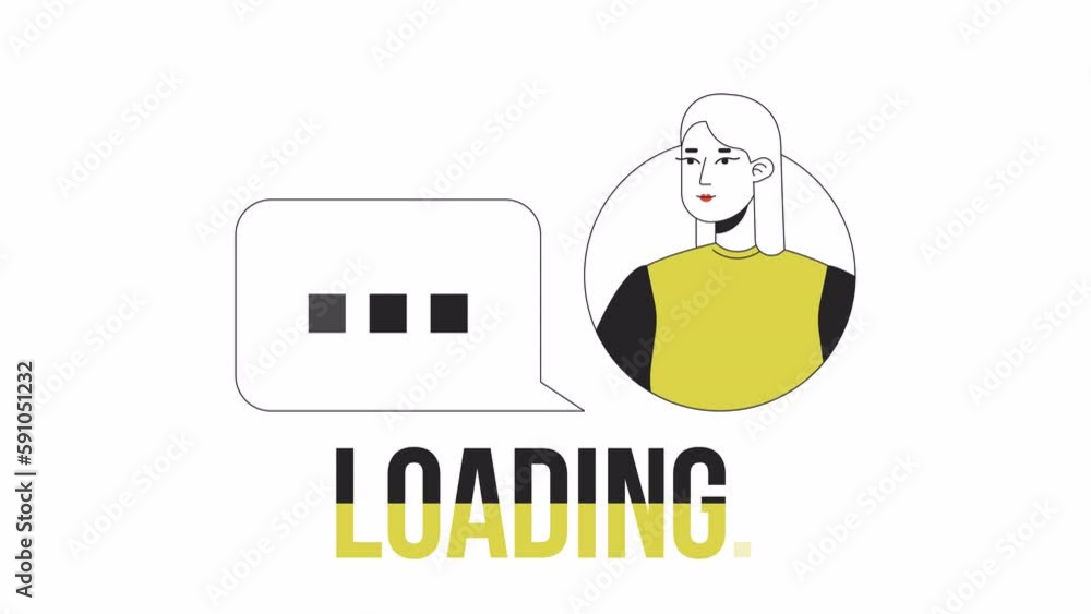 Aufkleber live chat loader animation. instant messaging app, platform. flash message 4k video footage. isolate