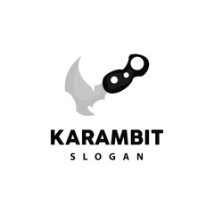 Kerambit Logo, Indonesia Fighting Weapon Vector, Ninja Fighting Tool Simple Design, Template Illustration Symbol Icon