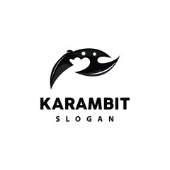 Kerambit Logo, Indonesia Fighting Weapon Vector, Ninja Fighting Tool Simple Design, Template Illustration Symbol Icon
