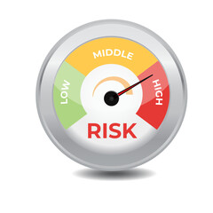 Risk meter icon concept. Vector illustration.