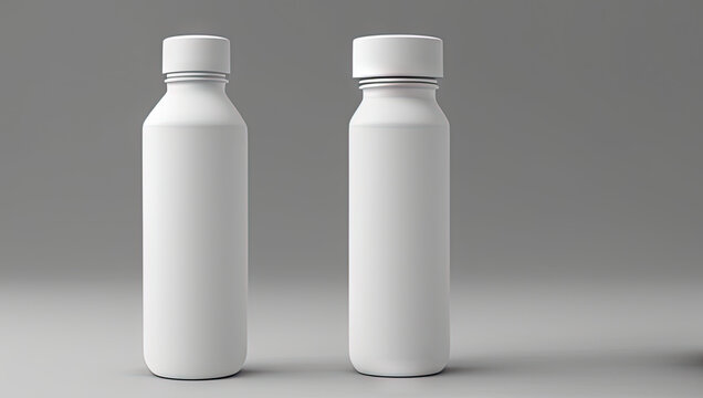 Clean and Minimalist Water Bottle Mockup with White Labels Generative AI