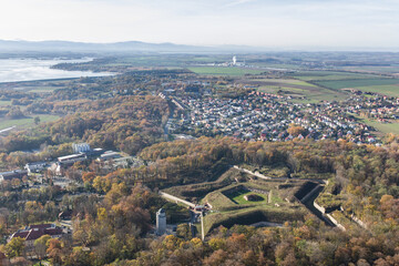 Aerial view over the city center