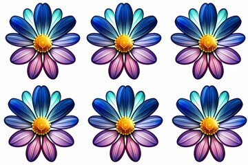 Pattern flowers in white background created with Generative AI