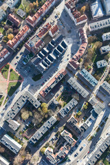 Aerial view over the city center