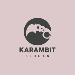 Kerambit Logo, Indonesia Fighting Weapon Vector, Ninja Fighting Tool Simple Design, Template Illustration Symbol Icon