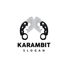 Kerambit Logo, Indonesia Fighting Weapon Vector, Ninja Fighting Tool Simple Design, Template Illustration Symbol Icon
