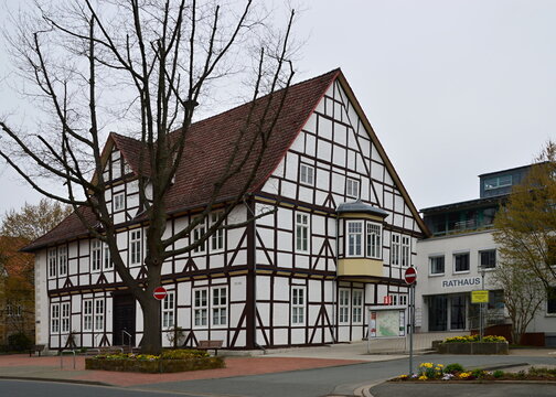Historical City Hall in the Town Barsinghausen, Lower Saxony