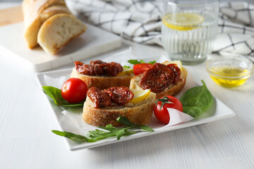 Sandwich with sun-dried tomato - tasty snack concept