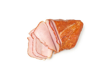 Concept of tasty food, ham, isolated on white background