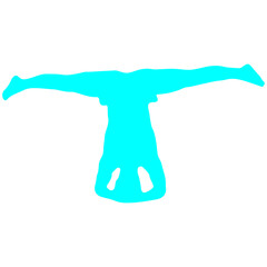 Blue Color Yoga Pose Silhouette Design