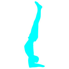 Blue Color Yoga Pose Silhouette Design