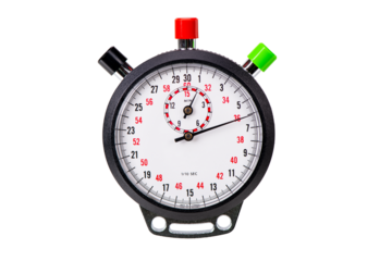 isolated stop watch with clock hands