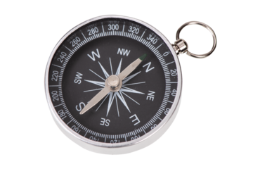 isolated compass shows direction