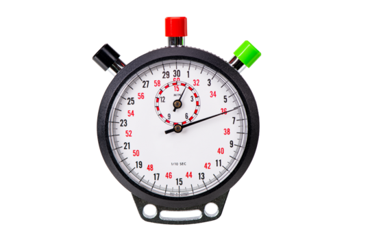 isolated stop watch with clock hands
