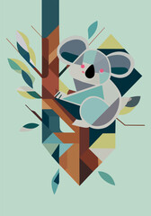 Vector cute and fantastic animal character wall arts