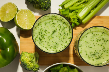 Green detox smoothie, concept of healthy nutrition and healthy lifestyle