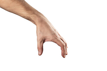 Isolated hand holding somthing on black