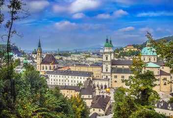 Naklejka na ściany i meble Historic center of Salzburg, Austria