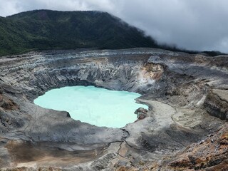 Poas Volcano lake in Costa Rica