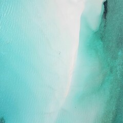 Bird's eye view of the beach with turquoise water