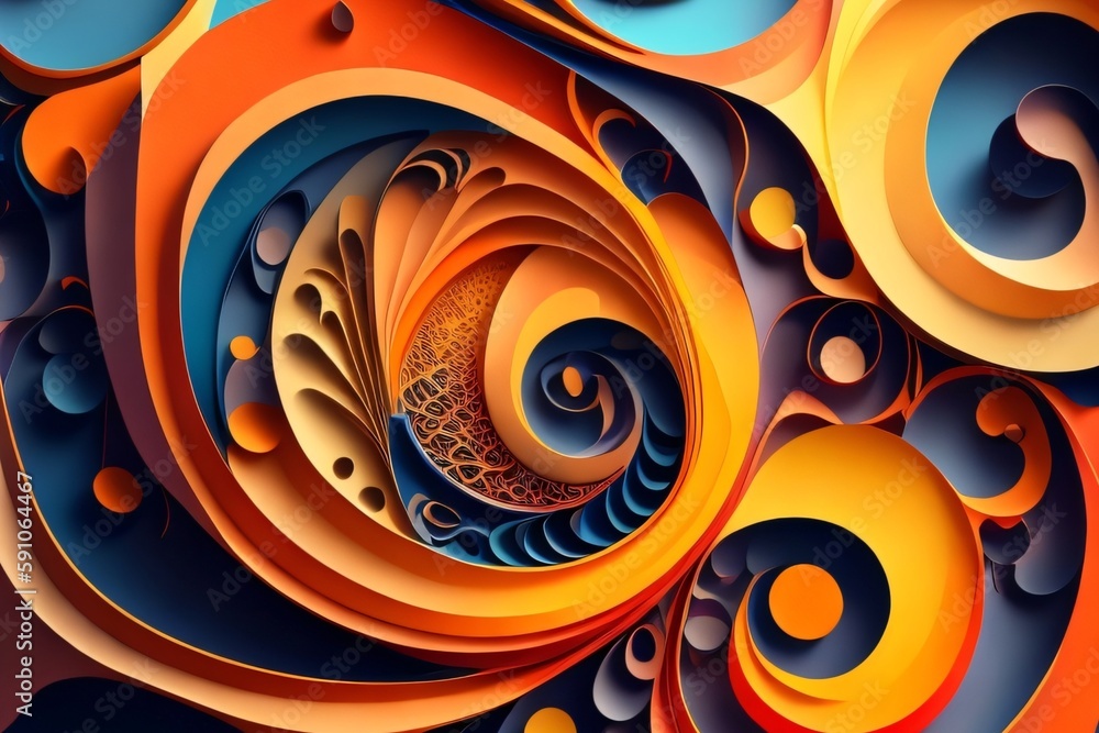 Poster computer generated image. fractal background. abstract spirals. seamless pattern. beautiful backgrou