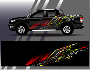 Car wrap design vector. Graphic abstract stripe racing background kit designs for wrap vehicle  race car  rally  adventure and livery