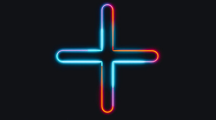 The neon Cross, a symbol of the Christian faith, generative AI.