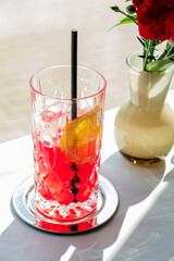 refreshing summer drink on the table