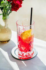 refreshing summer drink on the table