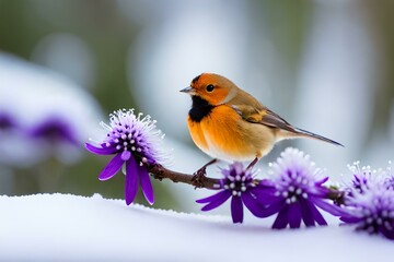 Beautiful bird with bright colors (robin), Generative AI