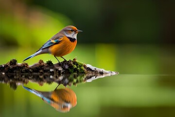 Beautiful bird with bright colors (robin), Generative AI