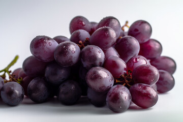 Fototapeta premium Purple grapes on isolated backdrop - Generative AI