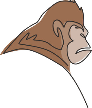 recommend clip art: One single line drawing of gorilla head for company business logo identity. Primate animal portrait mascot concept for corporate icon. Modern continuous line draw graphic design vector illustration
