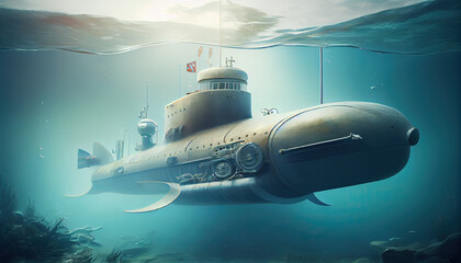 Fototapeta premium modern war submarine