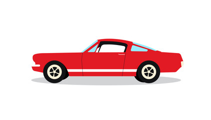 Fototapeta na wymiar Vector red retro car isolated on white background.
